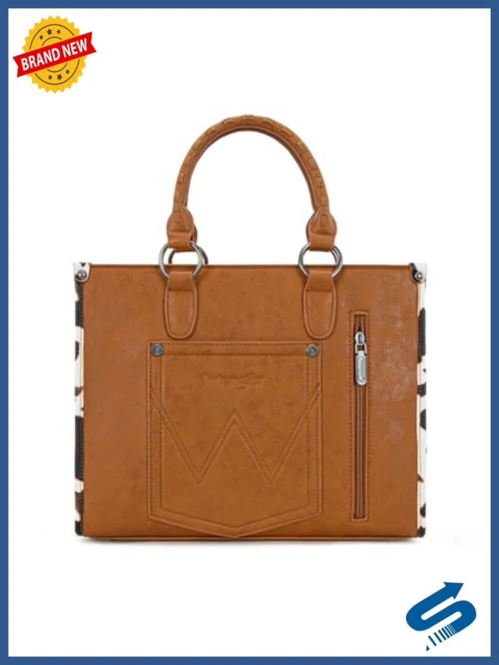 Western Cow Print Tote Bag with Top Handles Vegan Leather Satchel Purse